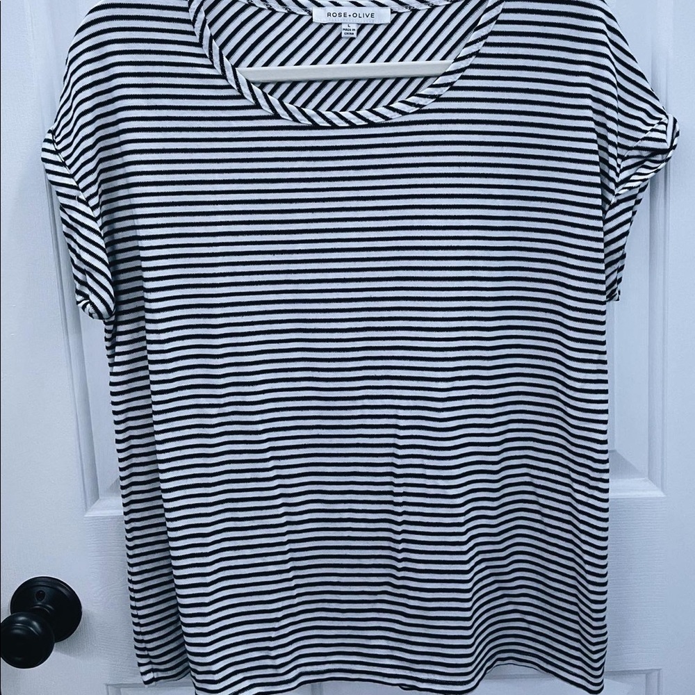 white and black shirt